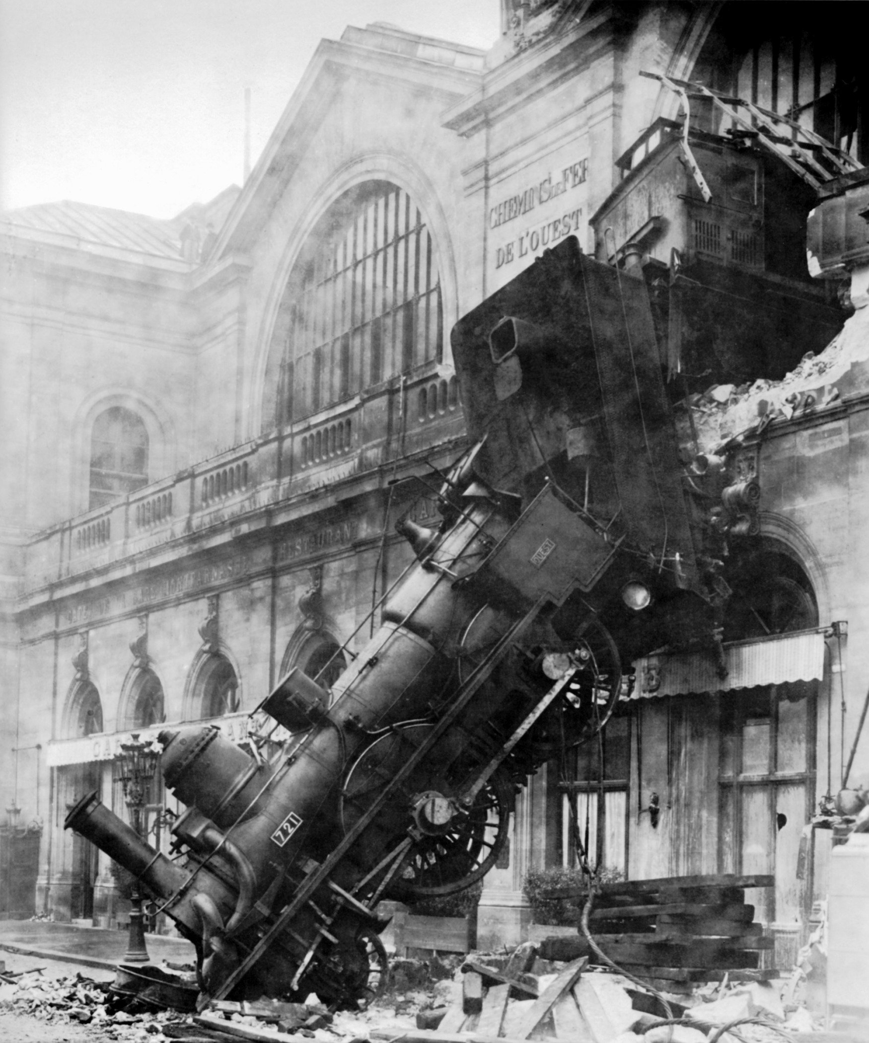 Derailed train